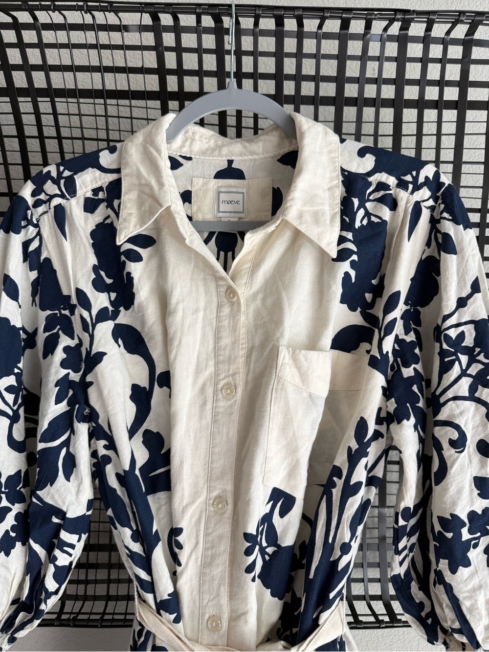 Anthropologie Maeve Mona Linen Blend Maxi Shirtdress - Picture 5 of 8